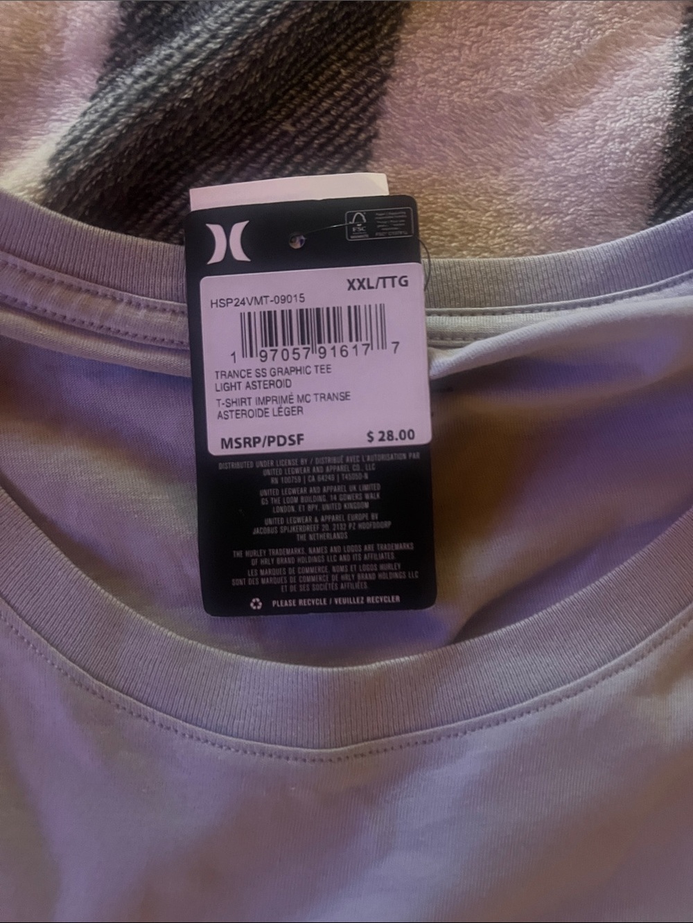 Hurley Men's Light Gray Graphic Logo Short Sleeve Tee - Picture 2 of 2